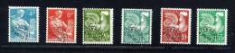 FRANCE 1953-1959  Y&T ** P106/P108/P113/P114/P116/P118 Moissonneuse, Coq Gaulois - 1953-1960