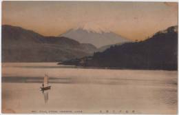 Mt. Fuji From Hakone Lake, Volcano, Koshu, Boat, Japan Old Vintage Postcard Condition As Scan - Volcanes