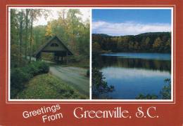 Greetings From GREENVILLE, S.C. - Residential Areas Of Greenville - Beautiful Hills Are Typical Of The Scenes. - 2 Scans - Altri & Non Classificati