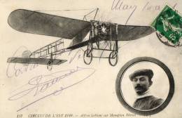 CIRCUIT DE L'EST 1910 Aviateur Leblanc Monoplan Blériot Gros Plan - Meetings
