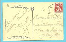 339 Op Kaart Met Sterstempel * ORVAL * (Relais) Sur CP Obl. De L´agence De L´abbaye Le 20 9 1934 - 1932 Ceres E Mercurio