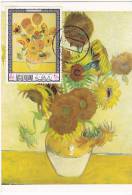 Carte Maximum RAS AL KHAIMA N°Yvert 45o (VAN GOGH - Tournesols)  Obl Sp 1968 - Impresionismo