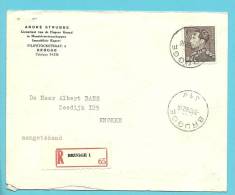 848A Op Aangetekende Brief Met Cirkelstempel  BRUGGE 1J - 1936-51 Poortman