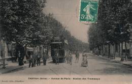 ( CPA 92)  CHÂTILLON  /  Avenue De Paris  -  Station Des Tramways  - - Châtillon
