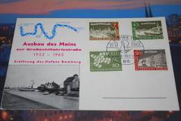 Berlin  1962   Mi. 218 + 219 + 221 + BRD 1961 Mi. 367 /  Stempel Hafen Eröffnung Bamberg 26.9.1962   ( 3 ) - Maschinenstempel (EMA)