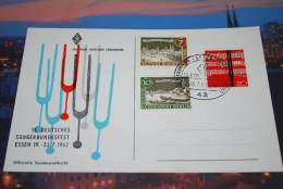 Berlin  1962   Mi. 218 + 219 + BRD 1962 Mi. 380 /  Stempel 15. Deutsches Sängerbundfest 20.7.1962  ( 3 ) - Máquinas Franqueo (EMA)