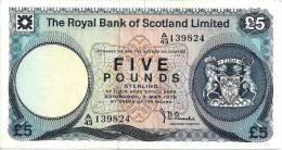 UNITED KINGDOM SCOTLAND 5 POUNDS BLUE EMBLEM ROYAL BANK FRONT CASTLE BACK DATED 03-5-1976 P327a READ DESCRIPTION !! - 5 Pond