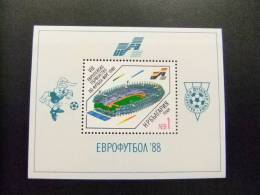 BULGARIA  1988  Yvert Nº 153 ** Mnh  BLOC  CAMPEONATO DE FUTBOL   EN RFA ( VISTA DEL ESTADIO) - UEFA European Championship