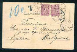 30K94 BUDAPEST WIEN AUSTRIA TO SOPHIA 1900 Postage Due , Portomarken Taxe  Bulgaria Bulgarie Bulgarien - Timbres-taxe