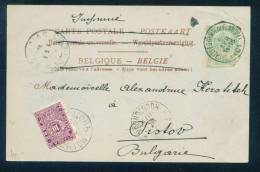 30K114 BRUXELLES BELGIE TO SVICHTOV 1901 Postage Due , Portomarken Taxe  Bulgaria Bulgarie Bulgarien - Timbres-taxe
