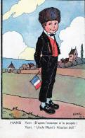 HANSI - D'APRES L'ESTAMPE ET LA POUPEE - BELLE CARTE COLORISEE AVEC LE DRAPEAU FRANCAIS - TOP !!! - Hansi