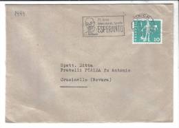 VER1999 - SVIZZERA , Annullo A Targhetta Esperanto :lettera Commerciale Per L' Italia - Storia Postale