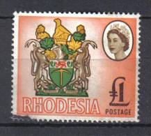 R193 - RHODESIA DEL SUD , 1 Sterlina N. 143  Used - Rhodésie Du Sud (...-1964)