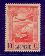 ! ! Cabo Verde - 1938 Air Mail 10 C - Af. CA 01 - MH - Cap Vert