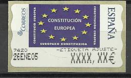 ATM CONSTITUCION EUROPEA ETIQUETA DE AJUSTE 2005 Y CC CON MAT CERVERA DEL PISUERGA PALENCIA - Comunità Europea