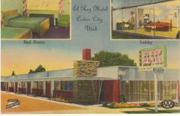 Cedar City UT Utah, El Rey Motel Lodging, Interior View, C1940s Vintage Linen Postcard - Other & Unclassified