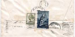 Greece- Cover Posted From Lamia [28.8.1954, Arr.30.8] To Athens - Cartes-maximum (CM)
