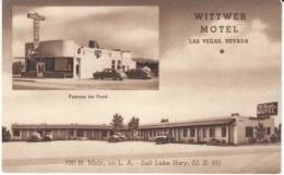 Las Vegas NV Nevada, Wittwer Motel, Lodging, Harold's Drive-in Cafe Sign, C1950s Vintage Postcard - Las Vegas