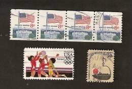 OS.20-3. United States, USA, LOT Set Of 6 - Light Sustained BLove Of Liberty 1971 Flag The White House1984 Olimpics - Collections