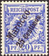 Germany Offices In Morocco #4 Mint Hinged 25c On 20pf From 1899 - Marocco (uffici)