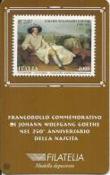 ITALIA REPUBBLICA ITALY  1999 TESSERA FILATELICA JOHANN WOLFGANG GOETHE PERFETTO NUOVO UNUSED - Philatelic Cards