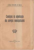 Braga -  Câmara Municipal - Condições Da Adjudicação Dos Serviços Municipalizados - 1915 - Old Books