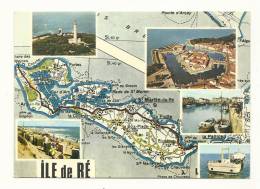 Cp, Carte Géographique, Ile De Ré (17), Voyagée 1974 - Landkarten