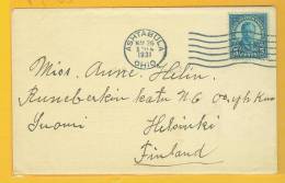 USA: Cover With Stamp 5 Cent - Postmark 1931 Sent To Finland - Fine Old Cover - Lettres & Documents