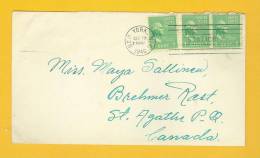 USA: 3 Stamps With Postmark 1940 Sent To Canada - Lettres & Documents