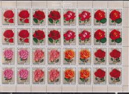 Manama 1970 Flower Rose Set 8 MNH Blocks Of 4 In Sheet Format - Manama