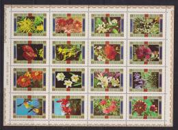 Umm Al Qiwain 1972 Flower Set Of 16 MNH , Full Sheet Format - Umm Al-Qiwain