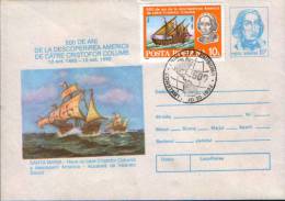 Romania-Postal Stationery Envelope 1982-500 Years Of Discovery Of America By Christopher Columbus - Christophe Colomb