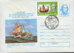 Romania-Postal Stationery Envelope 1982-500 Years Of Discovery Of America By Christopher Columbus - Christoph Kolumbus
