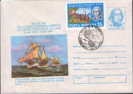 Romania-Postal Stationery Envelope 1982-500 Years Of Discovery Of America By Christopher Columbus - Christopher Columbus