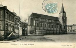 76-VALMONT...LA HALLE ET L'EGLISE.  CPA - Valmont