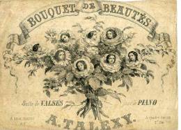 - FRONTISPICE DE MUSIQUE . VALSES POUR LE PIANO . A. TALEXY . LITHO DU XIXe S. - Autres & Non Classés