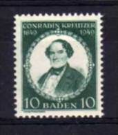 Germany - 1949 - Death Centenary Of Conradin Kreutzer - MH - Altri & Non Classificati