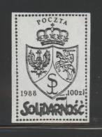 POLAND SOLIDARNOSC SOLIDARITY 1988 POLISH LITHUANIAN CREST LITHUANIA (SOLID1261/0732) - Solidarnosc-Vignetten