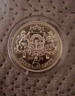(!) Latvia , Lettonia , Lettland 2012 Silver Coin 5 Lats /lati  Folk Girl PROOF + Box  And Sertifikate - Lettonie