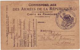 1916 - France, Correspondance Des Armées De La République, Le Coomandant-Major, Dépot Commun Du 4e Infanterie Auxerre - Guerre Mondiale (Première)