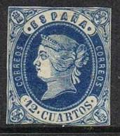 Sello 12 Cuartos Isabel II 1862, Num 59 * - Nuevos