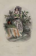 SUPERBE GRAND ( 25 X 17cm ) LITHO COLORE MAIN - LILAS - Ch. Geoffroy (1819-1882) - édit De Conet - Litografia