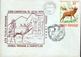 Romania-Enveleope Occasionally 1979-Carpathian Stag;cerf Des Carpates;karpaten Hirsch. - Animalez De Caza