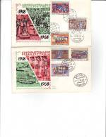 ITALIA 1968 - Sassone 1097/102 Su 2 Buste FDC Con Annullo Speciale - Anniversario Vittoria - Guerre Mondiale (Première)