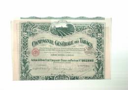 COMPAGNIE  GENERALE Des  TABACS  -  PARIS  01/06/1924  -  Il  Manque  3  Coupons - Industry