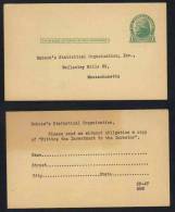 USA - STATISTIQUES / 1910 - 1930 ENTIER POSTAL REPIQUE  (ref E228) - 1921-40