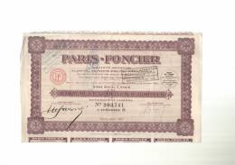 PARIS - FONCIER  -  08/1927  -  Il  Manque  4  Coupons - Industry