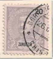 ZAMBÉZIA  -1898 -1901, D. Carlos I,  20 R.   D. 11 3/4 X 12,  (violeta)  (o)   MUNDIFIL  Nº 18 - Zambeze