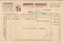 Montauban-librairie - Marcel Thourel-43 Rue De La Comédie-facture - Drukkerij & Papieren
