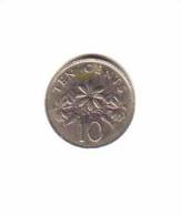 SINGAPORE    10  CENTS   1989  (KM# 51) - Singapour